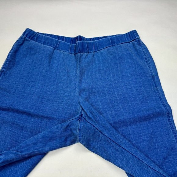 J Jill‎ Indigo Tencel Twill Pants Women L EUC Elastic Waist Pockets Comfort Blue - Picture 8 of 12
